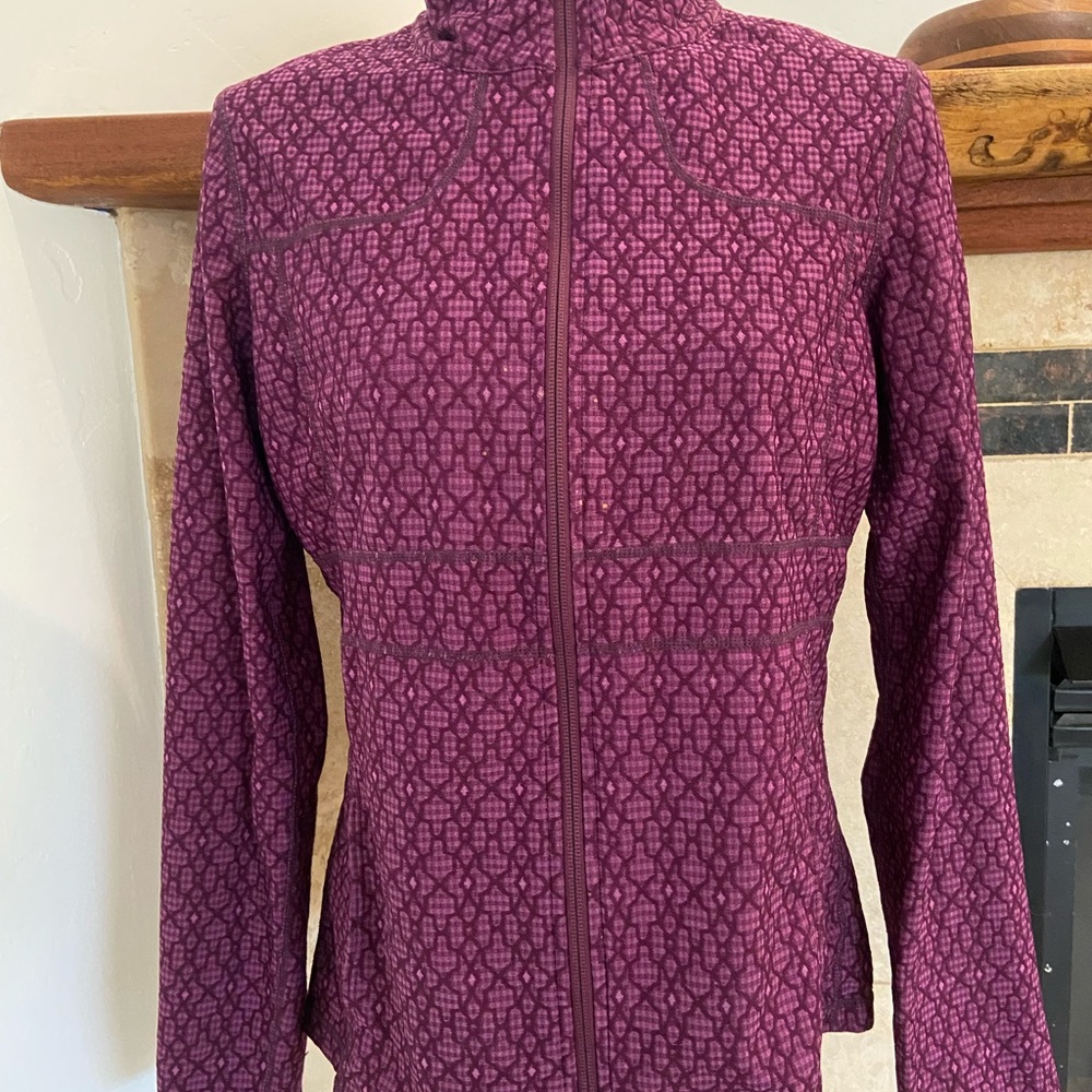 Prana Women's Purple Patterned ski running climbing biking Jacket